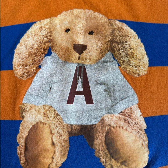 Zara teddy bear Striped Blue and Orange Crop Top medium - Picture 2 of 6